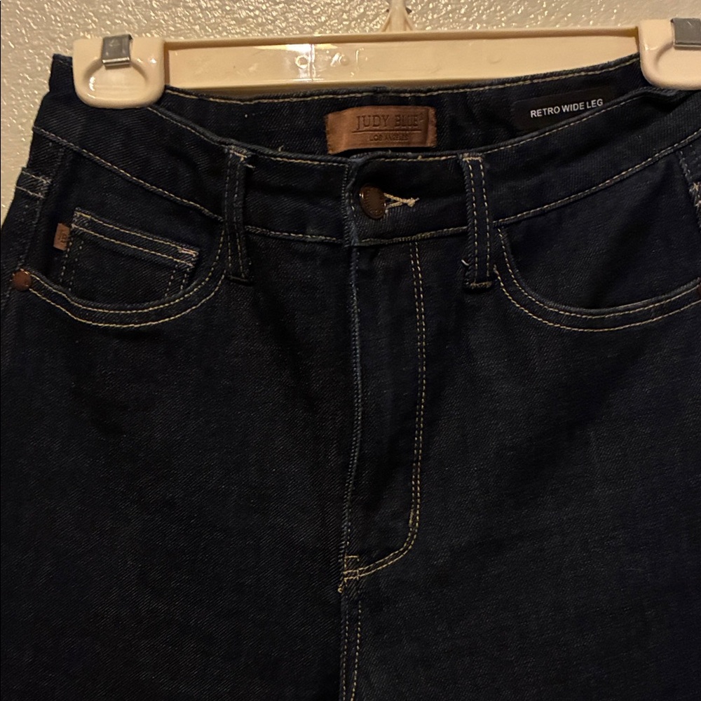 Judy Blue Women’s Dark Blue retro wide Jeans